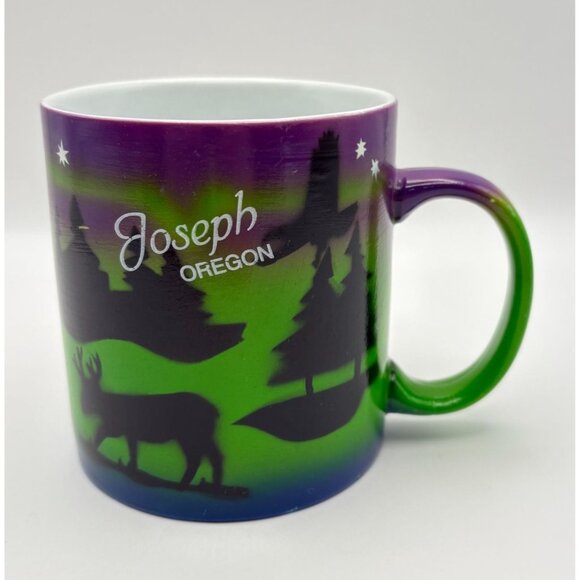 Joseph Oregon Wildlife Silhouettes Coffee Mug Cup Forest Night Scenes - Picture 8 of 8